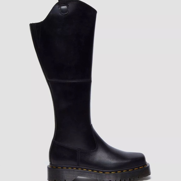 Dr Martens black Amaayah knee high leather riding boots NWT - Picture 2 of 7